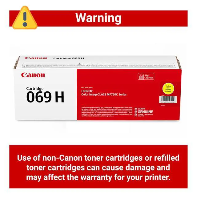Alt view image 4 of 6 - Genuine 069 Yellow Toner Cartridge High Capacity Compatible with MF753Cdw, MF751Cdw, LBP674Cdw