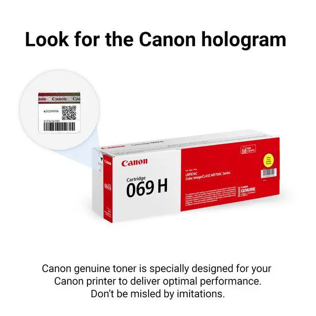 Alt view image 5 of 6 - Genuine 069 Yellow Toner Cartridge High Capacity Compatible with MF753Cdw, MF751Cdw, LBP674Cdw