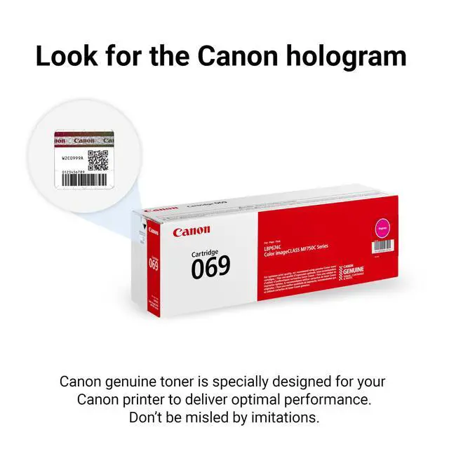 Alt view image 5 of 6 - Genuine 069 Magenta Toner Cartridge Compatible with MF753Cdw, MF751Cdw, LBP674Cdw