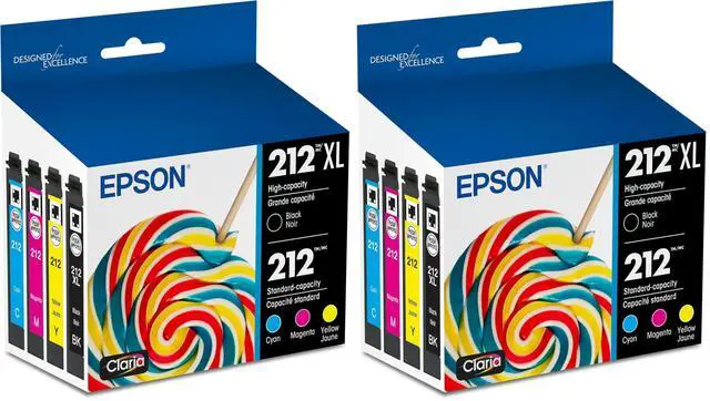 Main image of 212 Claria Ink High Capacity Black & Standard Color Cartridge Combo Pack (T212XL-BCS) Works with Workforce WF-2830,2850 and Expression XP-4100,4105,(Pack of 2)