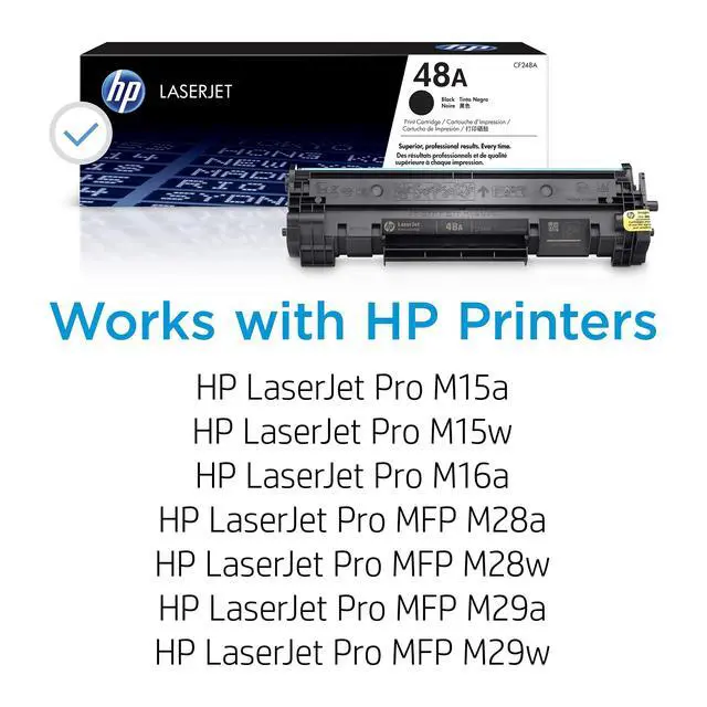 Alt view image 6 of 7 - 48A Black Toner Cartridge | Works LaserJet Pro M15,M16 Series,LaserJet Pro MFP M28,M29 Series | CF248A,(Pack of 2)