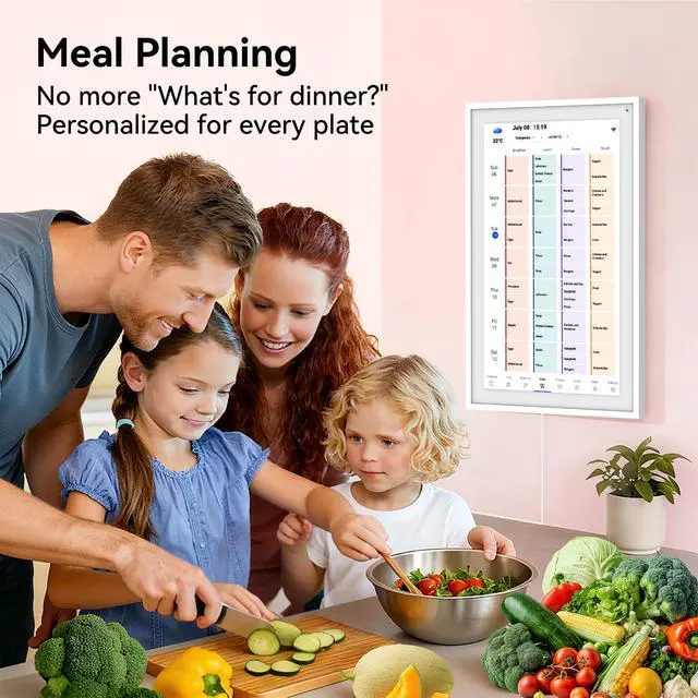 Alt view image 4 of 7 - Digital Calendar, 15.6" Smart Wall Touchscreen Interactive Display for Family Schedules, Chore Charts, Achievement Rewards Multi-Phone Two-Way Sync Wall Planner Digital Photo Frame