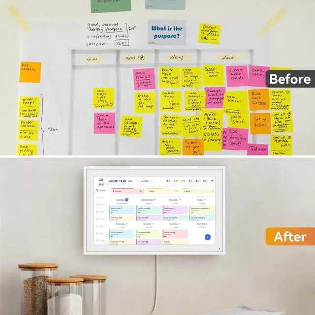 Alt view image 6 of 7 - Digital Calendar, 15.6" Smart Wall Touchscreen Interactive Display for Family Schedules, Chore Charts, Achievement Rewards Multi-Phone Two-Way Sync Wall Planner Digital Photo Frame