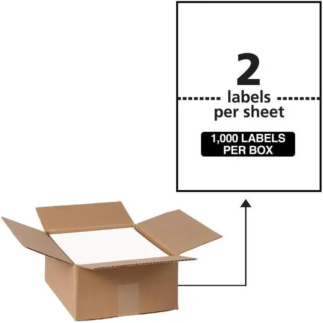 Main image of Waterproof Labels, Ultrahold Adhesive, 5.5" x 8.5", Case of 1,000 Labels for Laser Printers (95526)