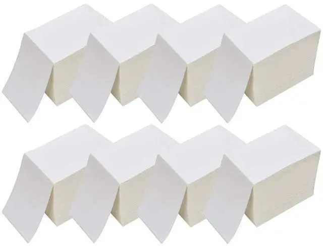 Main image of 4" x 6" Fanfold Direct Thermal Labels - White Shipping Mailing Postage Labels, Perforated, Permanent Adhesive (8 Stacks - 8000 Labels)