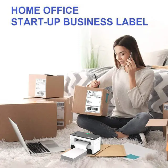 Alt view image 5 of 7 - 4" x 6" Fanfold Direct Thermal Labels - White Shipping Mailing Postage Labels, Perforated, Permanent Adhesive (8 Stacks - 8000 Labels)