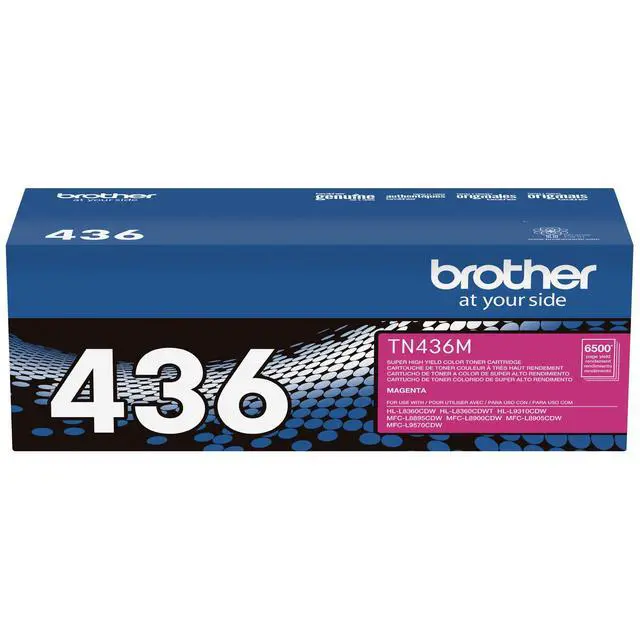 Alt view image 6 of 6 - Genuine Super High Yield Toner Cartridge, TN436M, Replacement Magenta Toner, Yield up to 6,500 Pages, Amazon Dash Replenishment Cartridge | Genuine TN436M Magenta Toner, Approx. 6