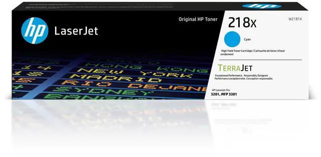 Main image of 218X Cyan High-Yield Toner Cartridge | Works with Color LaserJet Pro 3201, MFP 3301 Series | W2181X
