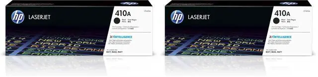 Main image of 410A Black Toner Cartridge | Works with Color LaserJet Pro M452 Series, MFP M377, M477 Series | CF410A,(Pack of 2)