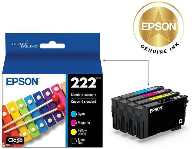 Alt view image 2 of 6 - 222 Claria Ink Standard Capacity Black & Color Cartridge Combo Pack (T222120-BCS) Works with Workforce WF-2960,Expression XP-5200,(Pack of 2)