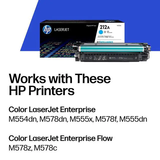 Alt view image 2 of 2 - 212A Cyan Toner Cartridge Printers | Works with Color LaserJet Enterprise M554, M555 Series; Color LaserJet Enterprise MFP M578 Series | W2121A