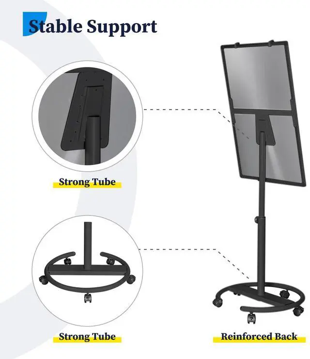 Alt view image 5 of 7 - Mobile Whiteboard 36 x 24 inches Portable Magnetic Dry Erase Board, 3' x 2' Stand Easel White Board Dry Erase Easel Standing Board w/Flipchart Hooks (Black)