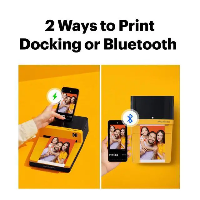 Alt view image 2 of 7 - Dock ERA 4x6 Photo Printer, Smartphone Docking, 4PASS, 50 Sheets | Bluetooth, iPhone & Android Smartphone Compatible, Charge While Printing, Water, Fingerprint and Fade Resistant