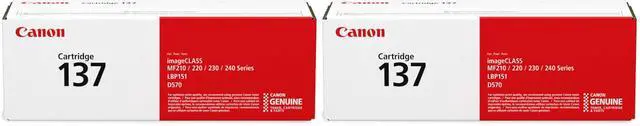Main image of Genuine 137 Black Toner Cartridge Compatible with LBP151dw,MF210 Series,MF220 Series,MF230-Series,MF240-Series,D570,(Pack of 2)