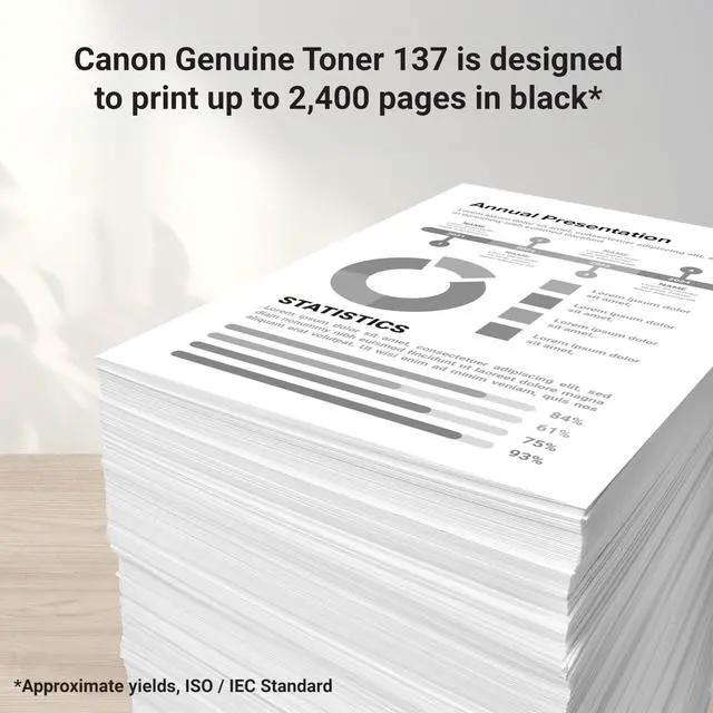 Alt view image 3 of 6 - Genuine 137 Black Toner Cartridge Compatible with LBP151dw,MF210 Series,MF220 Series,MF230-Series,MF240-Series,D570,(Pack of 2)