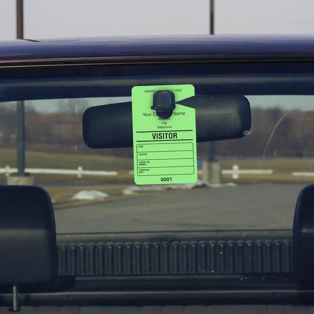 Alt view image 4 of 6 - (Pack of 50) Custom Visitor - Add Your Address and Number Mirror Hang Tags | 3.5" x 5.5" Paper, Car Parking Passes, Double - Sided Multicolor, Made in USA