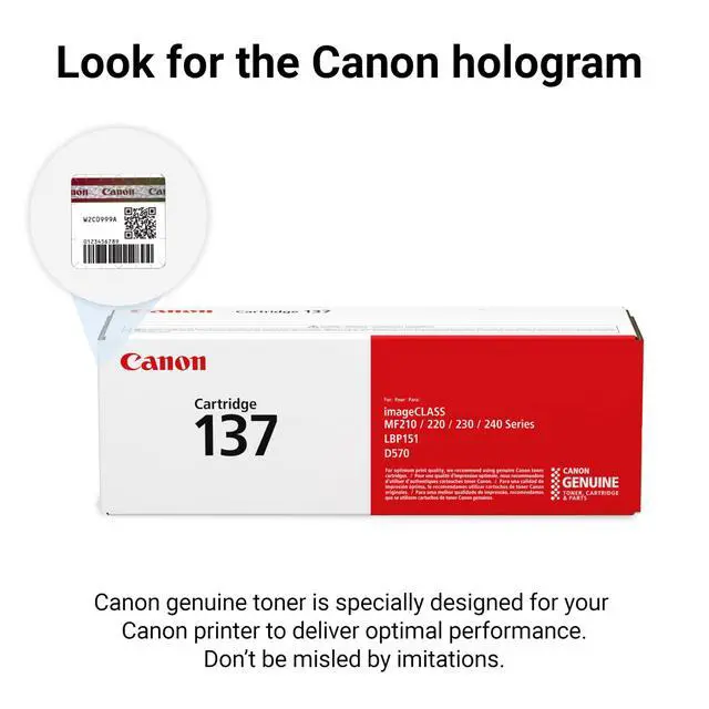 Alt view image 5 of 6 - Genuine 137 Black Toner Cartridge Compatible with LBP151dw,MF210 Series,MF220 Series,MF230-Series,MF240-Series,D570,(Pack of 2)