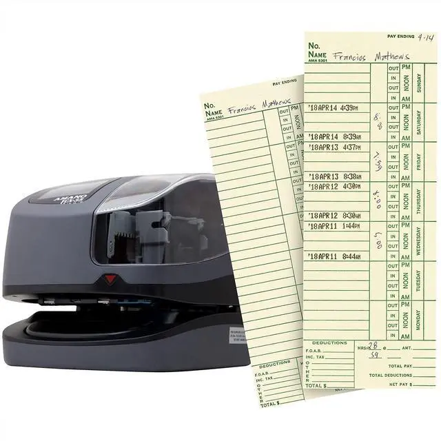 Alt view image 4 of 7 - TCX-35 Time Clock Starter Pack, Includes Card Rack and 100 Time Cards, Electronic Punch Clock for Small Business, Made in USA (Bundle)