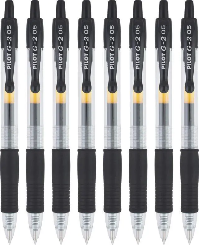 Main image of G2 Premium Gel Roller Pens, Extra Fine Point 0.5 mm, Gel Pens Black,Ideal for School, Journaling & Office Writing, 8 Count (Pack of 8)