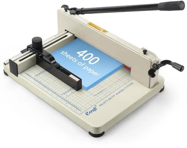 Main image of Heavy Duty 12" Guillotine Paper Cutter - 400 Sheet Capacity,Solid Steel with HSS Blade,Industrial Commercial Trimmer for Office,School,Print Shop,Safety Lock & Clear Grids
