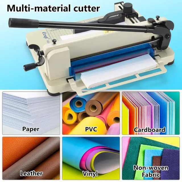 Alt view image 6 of 7 - Heavy Duty 12" Guillotine Paper Cutter - 400 Sheet Capacity,Solid Steel with HSS Blade,Industrial Commercial Trimmer for Office,School,Print Shop,Safety Lock & Clear Grids