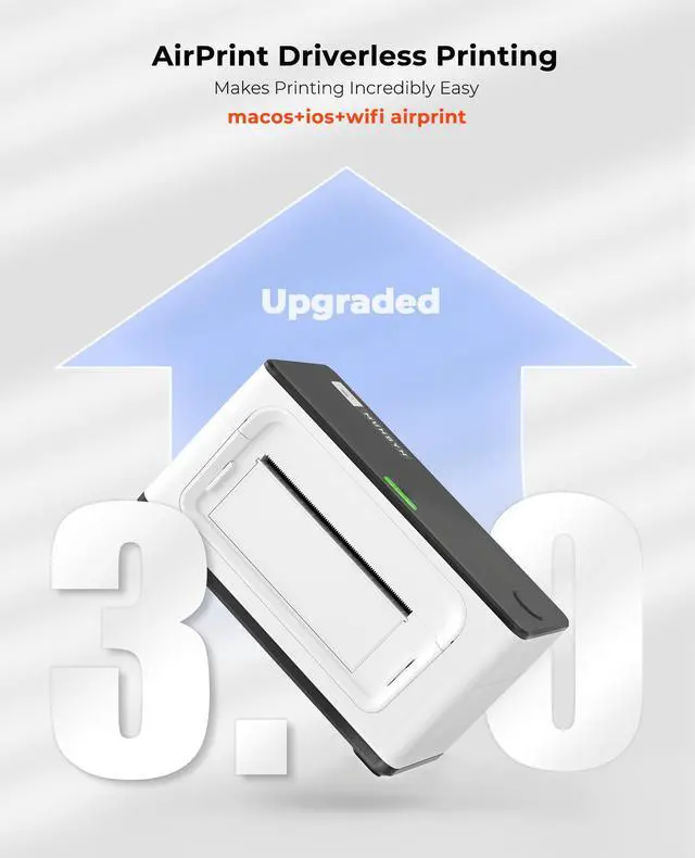 Alt view image 2 of 7 - Wireless Wi-Fi AirPrint Thermal Printer Shipping Label Printer | Compatible with iPhone, iPad, MacOS, Android Windows Suit for Small Business, Etsy, USPS, No Ink, Fast & Clear Printing