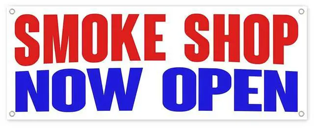 Main image of Smoke Shop Now Open Banner 13 oz | Non-Fabric | Heavy-Duty Vinyl Single-Sided with Metal Grommets