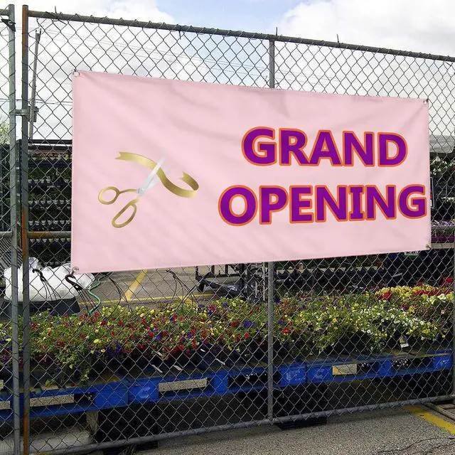 Alt view image 4 of 6 - Vinyl Banner Multiple Sizes Grand Opening Outdoor Advertising Printing N Business Outdoor Weatherproof Industrial Yard Signs Pink 10 Grommets 60x144Inches