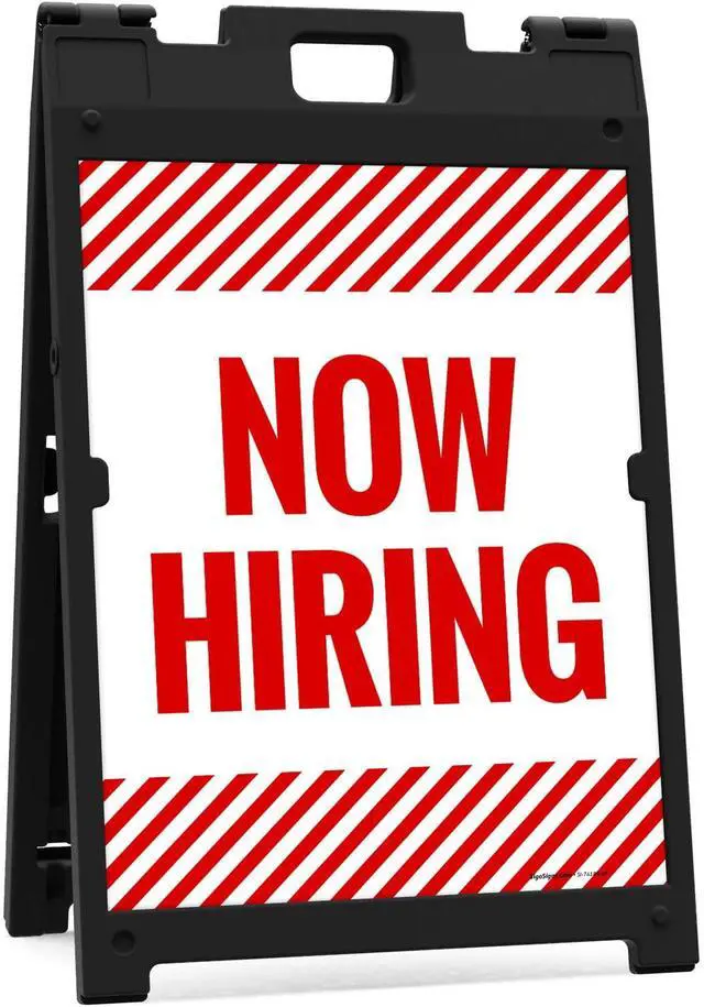 Main image of Now Hiring Sidewalk Sign Kit, | 24x36 Inches Replacement Panels 2-Pack Corrugated Plastic USA Made