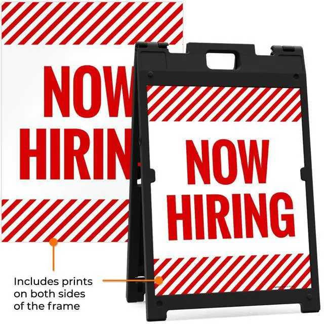 Alt view image 5 of 7 - Now Hiring Sidewalk Sign Kit, | 24x36 Inches Replacement Panels 2-Pack Corrugated Plastic USA Made