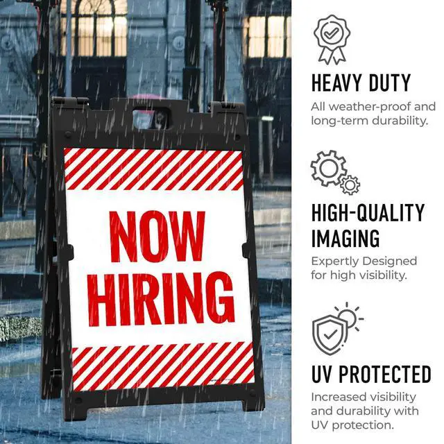 Alt view image 6 of 7 - Now Hiring Sidewalk Sign Kit, | 24x36 Inches Replacement Panels 2-Pack Corrugated Plastic USA Made