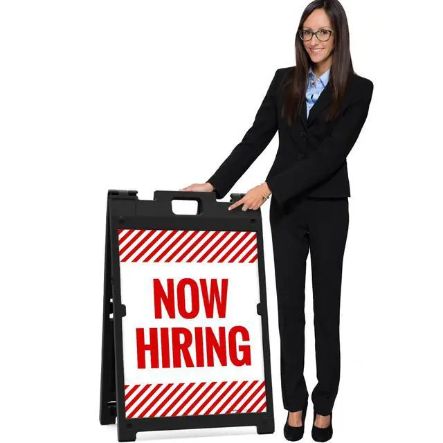 Alt view image 7 of 7 - Now Hiring Sidewalk Sign Kit, | 24x36 Inches Replacement Panels 2-Pack Corrugated Plastic USA Made