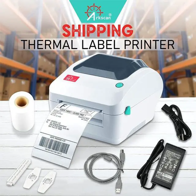 Alt view image 2 of 7 - 2054A Shipping Label Printer for Windows Mac Chromebook Android, Supports Amazon Ebay Paypal Etsy Shopify ShipStation Stamps UPS USPS FedEx DHL, Roll & Fanfold 4x6 Direct Thermal Label