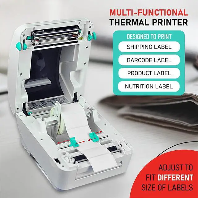 Alt view image 6 of 7 - 2054A Shipping Label Printer for Windows Mac Chromebook Android, Supports Amazon Ebay Paypal Etsy Shopify ShipStation Stamps UPS USPS FedEx DHL, Roll & Fanfold 4x6 Direct Thermal Label