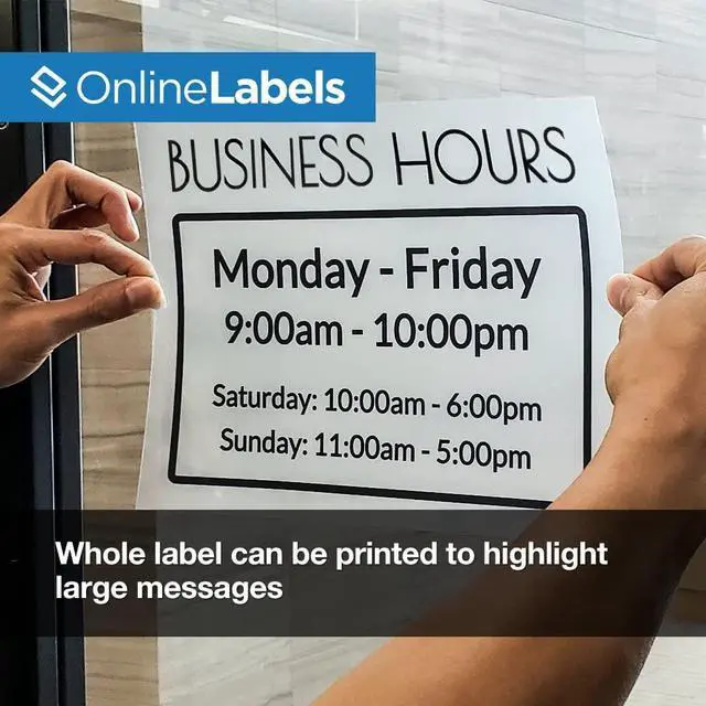 Alt view image 3 of 7 - 8.5 x 11 Waterproof Clear Matte Frosted Full Sheet Labels (Laser Printers Only) - 250 Sheets - Vertical Back Slit for Easy Peeling - OnlineLabels