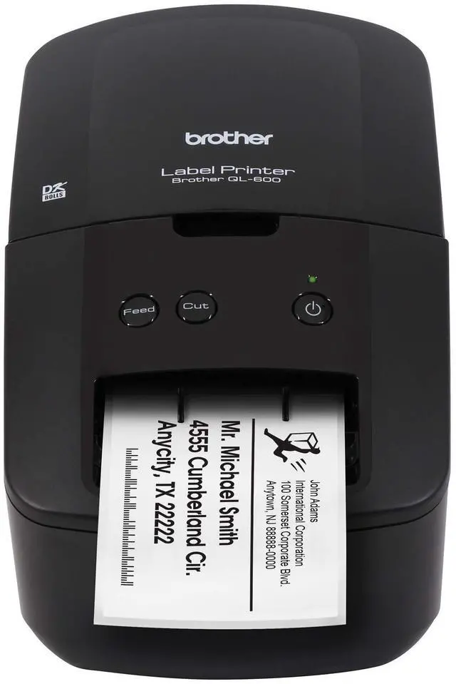 Alt view image 3 of 7 - QL-600 Desktop Monochrome Label Printer up to 2.4" Width, No Ink Required, uses Genuine DK Drop-in Rolls for Fast Labeling and Easy Integration with Microsoft Applications (Pack of 3)