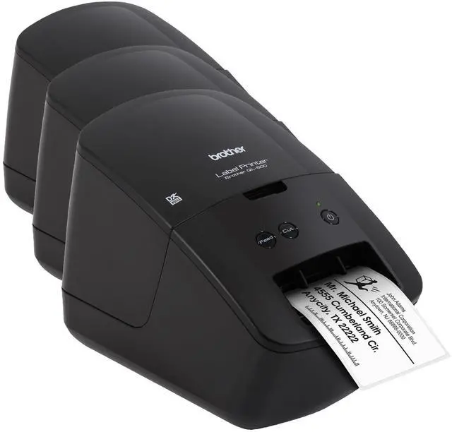 Main image of QL-600 Desktop Monochrome Label Printer up to 2.4" Width, No Ink Required, uses Genuine DK Drop-in Rolls for Fast Labeling and Easy Integration with Microsoft Applications (Pack of 3)