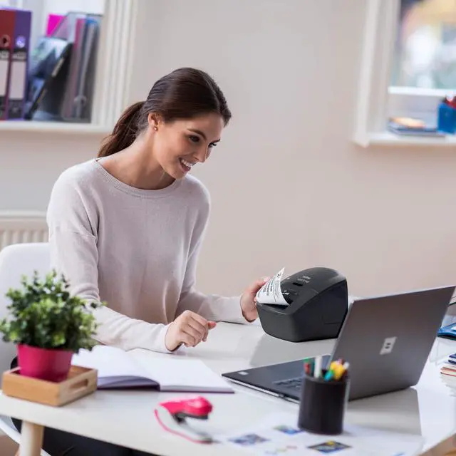 Alt view image 4 of 7 - QL-600 Desktop Monochrome Label Printer up to 2.4" Width, No Ink Required, uses Genuine DK Drop-in Rolls for Fast Labeling and Easy Integration with Microsoft Applications (Pack of 3)
