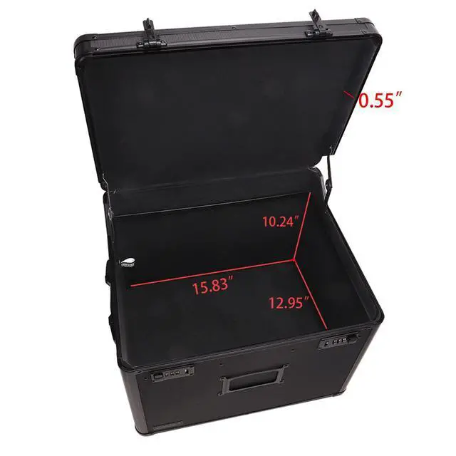 Alt view image 3 of 7 - Locking Mobile File Chest, Letter/Legal Files, 17.5" X 15.5" X 14.5", Black
