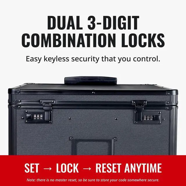 Alt view image 6 of 7 - Locking Mobile File Chest, Letter/Legal Files, 17.5" X 15.5" X 14.5", Black