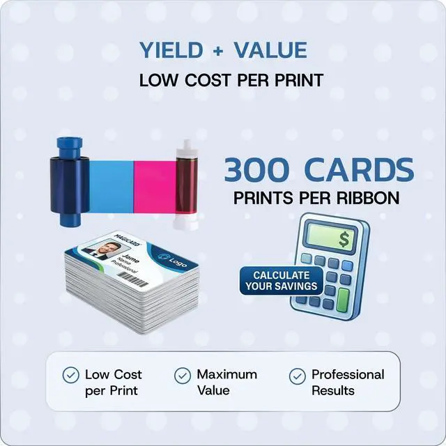Alt view image 4 of 7 - 2 x Magicard 300 Printer MC300YMCKO/2 Color Ribbon - YMCKO - 300 Prints Software Demo Card