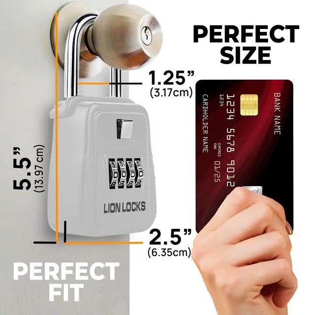 Alt view image 2 of 7 - 1500 Key Lock Box with Code, Lockbox for Keys Outdoor, Realtor Lock Box for Short-Term Rentals, Holds 5 Keys (12 Pack, White)