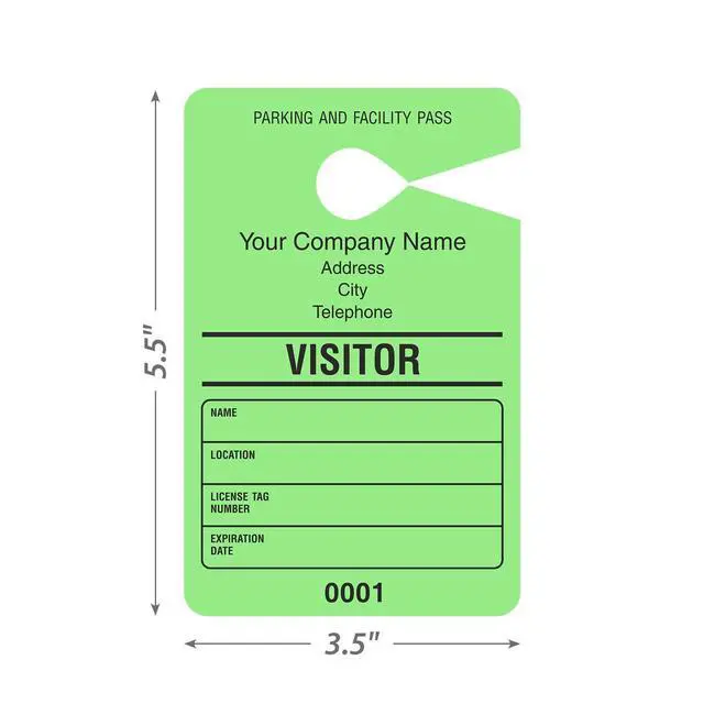 Alt view image 6 of 6 - (Pack of 50) Custom Visitor - Add Your Address and Number Mirror Hang Tags | 3.5" x 5.5" Paper, Car Parking Passes, Double - Sided Multicolor, Made in USA