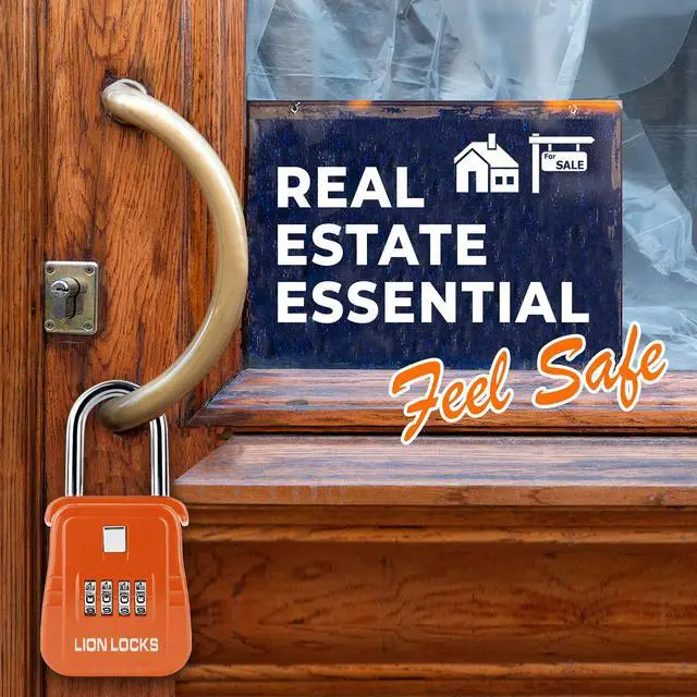 Alt view image 7 of 7 - 1500 Key Lock Box with Code, Lockbox for Keys Outdoor, Realtor Lock Box for Short-Term Rentals, Holds 5 Keys (12 Pack, Orange)