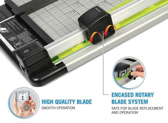 Alt view image 4 of 7 - Heavy Duty Rotary Paper Trimmer - 12238, Black/Silver, 18inch