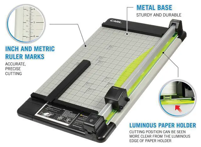 Alt view image 3 of 7 - Heavy Duty Rotary Paper Trimmer - 12238, Black/Silver, 18inch