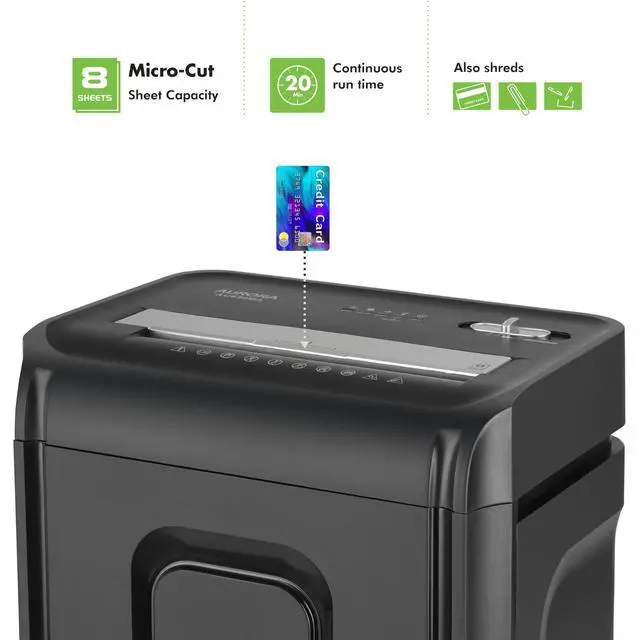 Alt view image 2 of 7 - AU830MA High-Security 8-Sheet Micro-Cut Paper and Credit Card Shredder/ 20 Minutes/Security Level P-5