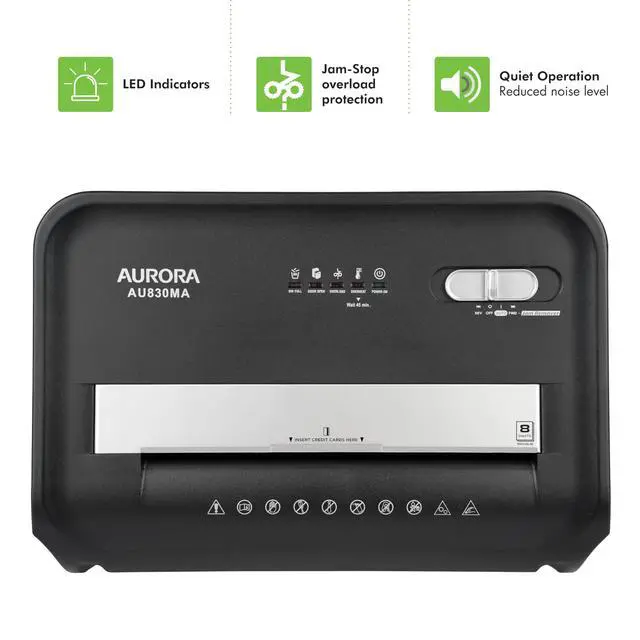 Alt view image 5 of 7 - AU830MA High-Security 8-Sheet Micro-Cut Paper and Credit Card Shredder/ 20 Minutes/Security Level P-5