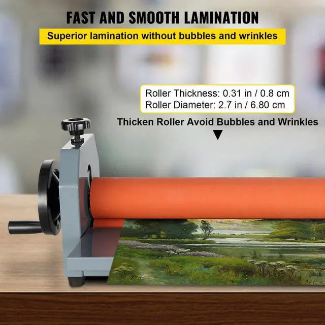 Alt view image 3 of 7 - 29.5 Inch Cold Laminator Machine 10mm Manual Vinyl Photo Film Cold laminator Hand Crank Pressure Cold Roll laminator(29.5 Inch)