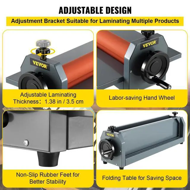 Alt view image 5 of 7 - 29.5 Inch Cold Laminator Machine 10mm Manual Vinyl Photo Film Cold laminator Hand Crank Pressure Cold Roll laminator(29.5 Inch)